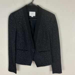 Loft Black and Gray Animal Print Blazer Jacket Size 0